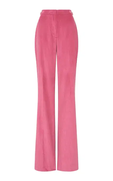 Gabriela Hearst Vesta Flare Pant in Fuchsia Sea Island Cotton Corduroy | Thumbnail 1 Gabriela Hearst Vesta Flare Pant in Fuchsia Sea Island Cotton Corduroy | Thumbnail 1