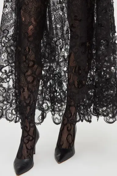 Gabriela Hearst Luma Slip Midi Dress in Black Silk Organza Lace | Thumbnail 8 Gabriela Hearst Luma Slip Midi Dress in Black Silk Organza Lace | Thumbnail 8