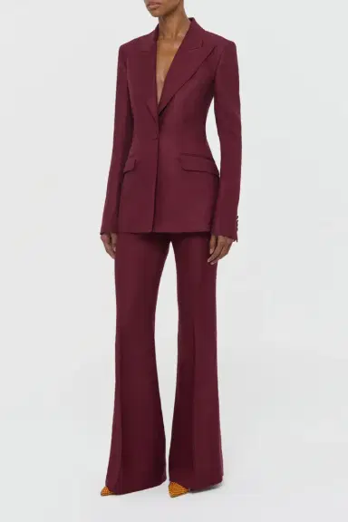 Gabriela Hearst Rhein Flare Pant in Bordeaux Linen Twill | Thumbnail 3 Gabriela Hearst Rhein Flare Pant in Bordeaux Linen Twill | Thumbnail 3