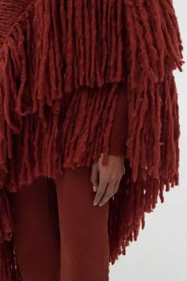Gabriela Hearst Lauren Knit Wrap in Burnt Sienna Welfat Cashmere | Thumbnail 4 Gabriela Hearst Lauren Knit Wrap in Burnt Sienna Welfat Cashmere | Thumbnail 4