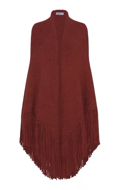 Gabriela Hearst Lauren Knit Wrap in Burnt Sienna Welfat Cashmere | Thumbnail 1 Gabriela Hearst Lauren Knit Wrap in Burnt Sienna Welfat Cashmere | Thumbnail 1