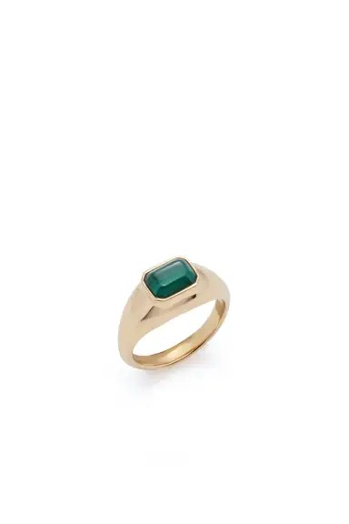 GABRIELA HEARST Small Ring in 18K Yellow Gold & Malachite Stone | Thumbnail 1 GABRIELA HEARST Small Ring in 18K Yellow Gold & Malachite Stone | Thumbnail 1
