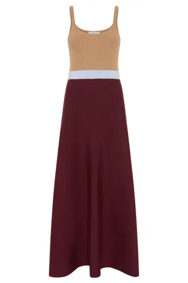 Gabriela Hearst Flaminius Knit Dress in Bordeaux Multi Merino Wool | Thumbnail 1 Gabriela Hearst Flaminius Knit Dress in Bordeaux Multi Merino Wool | Thumbnail 1