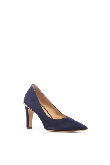 Gabriela Hearst Edwina High Heel Stiletto Pump in Navy Suede | Thumbnail 2 Gabriela Hearst Edwina High Heel Stiletto Pump in Navy Suede | Thumbnail 2