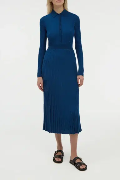 Gabriela Hearst Ardor Knit Maxi Dress in Washed Denim Cashmere Silk | Thumbnail 2 Gabriela Hearst Ardor Knit Maxi Dress in Washed Denim Cashmere Silk | Thumbnail 2