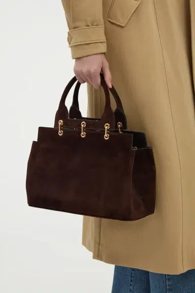 Gabriela Hearst Small Amethyst Tote Bag in Dark Brown Suede | Thumbnail 2 Gabriela Hearst Small Amethyst Tote Bag in Dark Brown Suede | Thumbnail 2