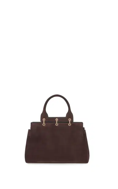Gabriela Hearst Small Amethyst Tote Bag in Dark Brown Suede | Thumbnail 1 Gabriela Hearst Small Amethyst Tote Bag in Dark Brown Suede | Thumbnail 1