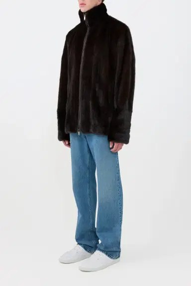 Gabriela Hearst Aristede Jacket in Dark Chocolate Recycled Mink Fur | Thumbnail 4 Gabriela Hearst Aristede Jacket in Dark Chocolate Recycled Mink Fur | Thumbnail 4