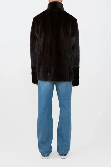 Gabriela Hearst Aristede Jacket in Dark Chocolate Recycled Mink Fur | Thumbnail 5 Gabriela Hearst Aristede Jacket in Dark Chocolate Recycled Mink Fur | Thumbnail 5