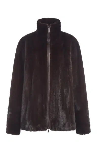 Gabriela Hearst Aristede Jacket in Dark Chocolate Recycled Mink Fur | Thumbnail 1 Gabriela Hearst Aristede Jacket in Dark Chocolate Recycled Mink Fur | Thumbnail 1