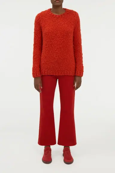Gabriela Hearst Lawrence Knit Sweater in Antelope Orange Welfat Cashmere | Thumbnail 2 Gabriela Hearst Lawrence Knit Sweater in Antelope Orange Welfat Cashmere | Thumbnail 2