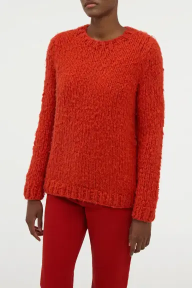 Gabriela Hearst Lawrence Knit Sweater in Antelope Orange Welfat Cashmere | Thumbnail 5 Gabriela Hearst Lawrence Knit Sweater in Antelope Orange Welfat Cashmere | Thumbnail 5