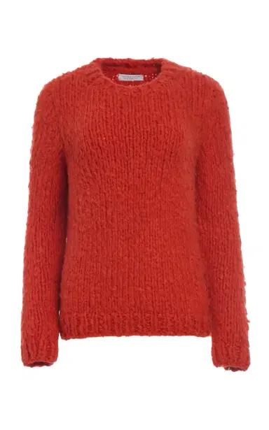 Gabriela Hearst Lawrence Knit Sweater in Antelope Orange Welfat Cashmere | Thumbnail 1 Gabriela Hearst Lawrence Knit Sweater in Antelope Orange Welfat Cashmere | Thumbnail 1