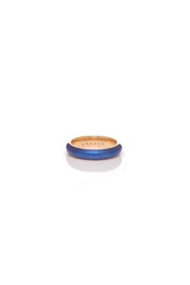 Gabriela Hearst Ring in 18K Rose Gold & Vitreous Blue Enamel | Thumbnail 1 Gabriela Hearst Ring in 18K Rose Gold & Vitreous Blue Enamel | Thumbnail 1