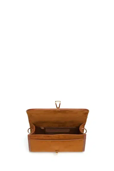 Gabriela Hearst Small Leonora Flap Bag in Cognac Suede | Thumbnail 5 Gabriela Hearst Small Leonora Flap Bag in Cognac Suede | Thumbnail 5