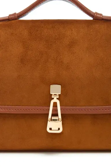 Gabriela Hearst Small Leonora Flap Bag in Cognac Suede | Thumbnail 6 Gabriela Hearst Small Leonora Flap Bag in Cognac Suede | Thumbnail 6