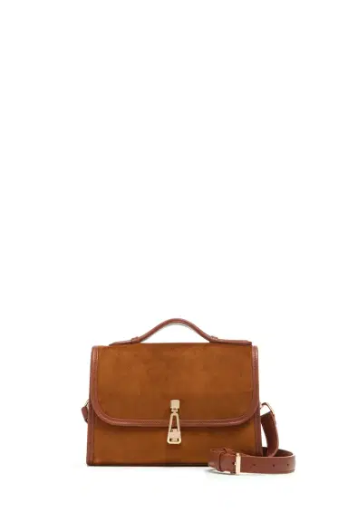 Gabriela Hearst Small Leonora Flap Bag in Cognac Suede | Thumbnail 1 Gabriela Hearst Small Leonora Flap Bag in Cognac Suede | Thumbnail 1