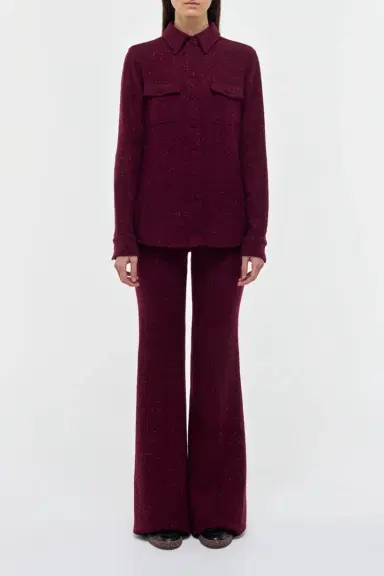Gabriela Hearst John Austin Shirt in Bordeaux Speckled Cashmere | Thumbnail 2 Gabriela Hearst John Austin Shirt in Bordeaux Speckled Cashmere | Thumbnail 2
