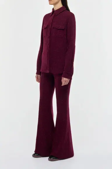 Gabriela Hearst John Austin Shirt in Bordeaux Speckled Cashmere | Thumbnail 3 Gabriela Hearst John Austin Shirt in Bordeaux Speckled Cashmere | Thumbnail 3