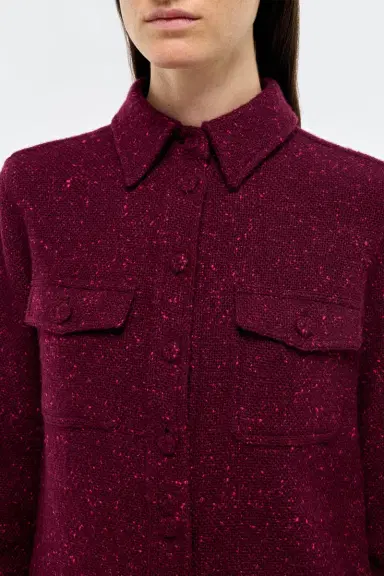Gabriela Hearst John Austin Shirt in Bordeaux Speckled Cashmere | Thumbnail 5 Gabriela Hearst John Austin Shirt in Bordeaux Speckled Cashmere | Thumbnail 5