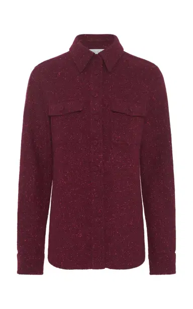 Gabriela Hearst John Austin Shirt in Bordeaux Speckled Cashmere | Thumbnail 1 Gabriela Hearst John Austin Shirt in Bordeaux Speckled Cashmere | Thumbnail 1