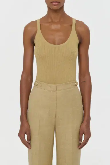 Gabriela Hearst Cinxia Knit Tank Top in Hay Cashmere Silk | Thumbnail 2 Gabriela Hearst Cinxia Knit Tank Top in Hay Cashmere Silk | Thumbnail 2