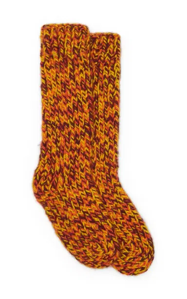 Gabriela Hearst Leto Knit Socks in Cadmium Yellow, Spice & Bordeaux Cashmere | Thumbnail 1 Gabriela Hearst Leto Knit Socks in Cadmium Yellow, Spice & Bordeaux Cashmere | Thumbnail 1
