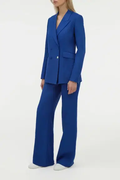 Gabriela Hearst Vesta Flare Pant in Cobalt Linen Twill | Thumbnail 3 Gabriela Hearst Vesta Flare Pant in Cobalt Linen Twill | Thumbnail 3