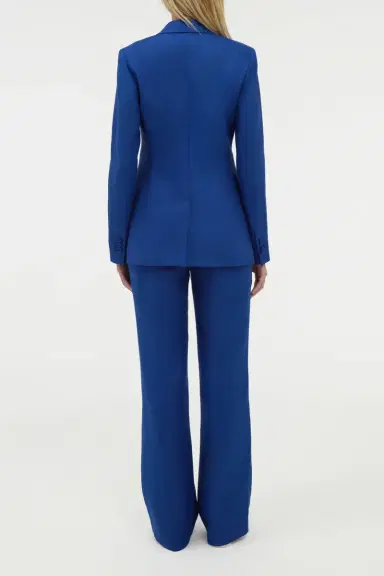Gabriela Hearst Vesta Flare Pant in Cobalt Linen Twill | Thumbnail 4 Gabriela Hearst Vesta Flare Pant in Cobalt Linen Twill | Thumbnail 4