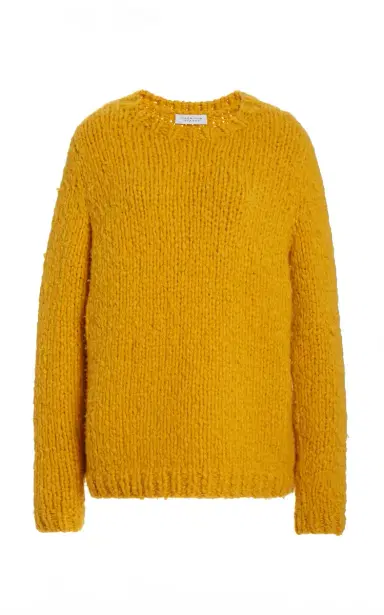 Gabriela Hearst Lawrence Knit Sweater in Saffron Welfat Cashmere | Thumbnail 1 Gabriela Hearst Lawrence Knit Sweater in Saffron Welfat Cashmere | Thumbnail 1