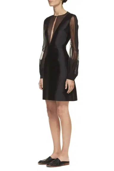 Gabriela Hearst Henrietta Sheer Dress in Black Organza | Thumbnail 3 Gabriela Hearst Henrietta Sheer Dress in Black Organza | Thumbnail 3