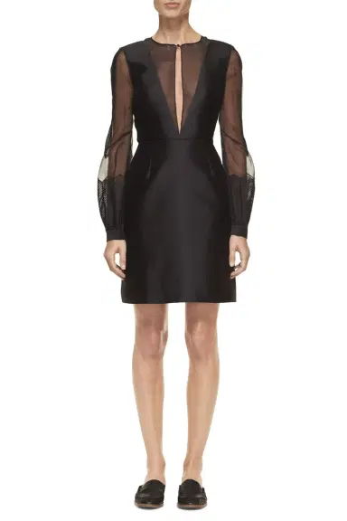 Gabriela Hearst Henrietta Sheer Dress in Black Organza | Thumbnail 1 Gabriela Hearst Henrietta Sheer Dress in Black Organza | Thumbnail 1