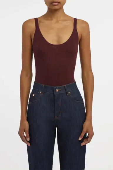 Gabriela Hearst Cinxia Knit Tank Top in Bordeaux Cashmere Silk with Hemp | Thumbnail 2 Gabriela Hearst Cinxia Knit Tank Top in Bordeaux Cashmere Silk with Hemp | Thumbnail 2
