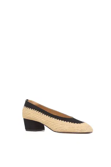 Gabriela Hearst Strength Pump in Black Suede & Natural Raffia | Thumbnail 3 Gabriela Hearst Strength Pump in Black Suede & Natural Raffia | Thumbnail 3