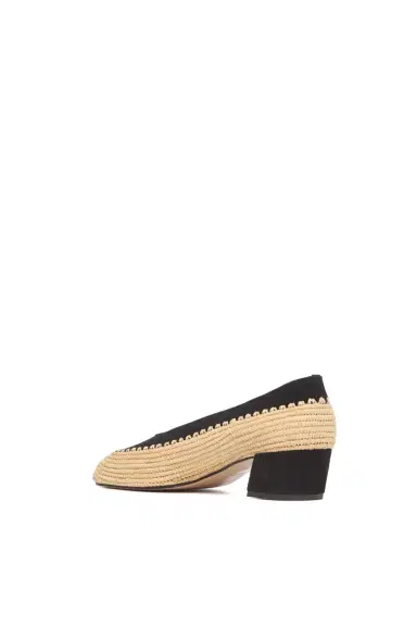 Gabriela Hearst Strength Pump in Black Suede & Natural Raffia | Thumbnail 4 Gabriela Hearst Strength Pump in Black Suede & Natural Raffia | Thumbnail 4