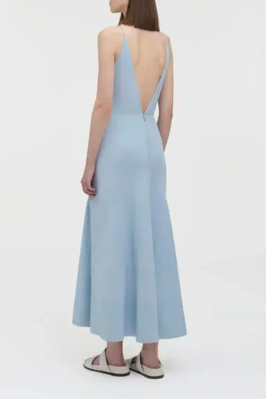 Gabriela Hearst Brigita Slip Maxi Dress in Light Blue Suede | Thumbnail 5 Gabriela Hearst Brigita Slip Maxi Dress in Light Blue Suede | Thumbnail 5