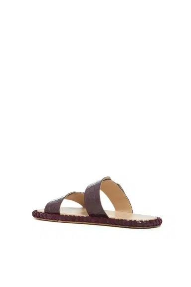 Gabriela Hearst Sage Flat Sandal in Bordeaux Crocodile Embossed Leather | Thumbnail 3 Gabriela Hearst Sage Flat Sandal in Bordeaux Crocodile Embossed Leather | Thumbnail 3