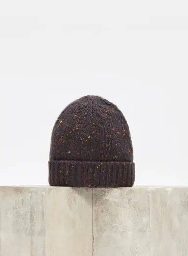 Gabriela Hearst Hailsham Knit Hat in Charcoal Multi Speckled Aran Cashmere | Thumbnail 2 Gabriela Hearst Hailsham Knit Hat in Charcoal Multi Speckled Aran Cashmere | Thumbnail 2