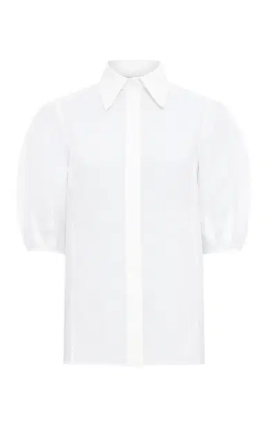 Gabriela Hearst Sansi Top in White Aloe Linen | Thumbnail 1 Gabriela Hearst Sansi Top in White Aloe Linen | Thumbnail 1
