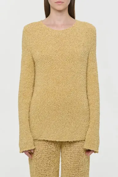 Gabriela Hearst Crescenta Knit Sweater in Hay Silk Cashmere Linen | Thumbnail 4 Gabriela Hearst Crescenta Knit Sweater in Hay Silk Cashmere Linen | Thumbnail 4