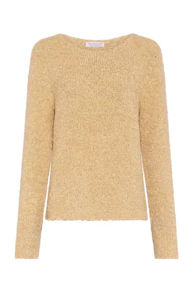 Gabriela Hearst Crescenta Knit Sweater in Hay Silk Cashmere Linen | Thumbnail 1 Gabriela Hearst Crescenta Knit Sweater in Hay Silk Cashmere Linen | Thumbnail 1