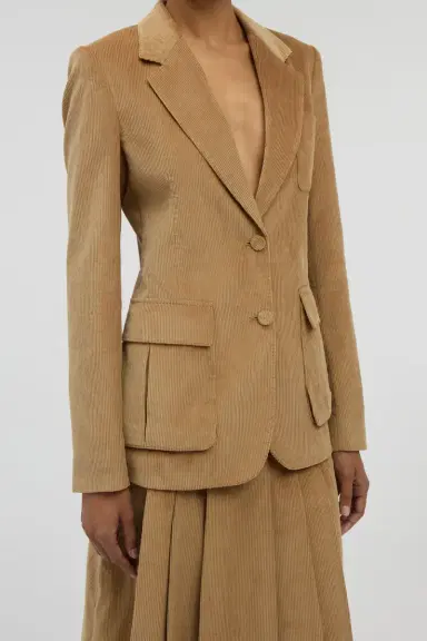 Gabriela Hearst Louisa Blazer in Camel Sea island Cotton Corduroy | Thumbnail 5 Gabriela Hearst Louisa Blazer in Camel Sea island Cotton Corduroy | Thumbnail 5