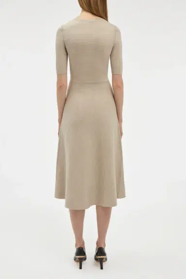 Gabriela Hearst Seymore Knit Midi Dress in Oatmeal Merino Wool Cashmere | Thumbnail 4 Gabriela Hearst Seymore Knit Midi Dress in Oatmeal Merino Wool Cashmere | Thumbnail 4