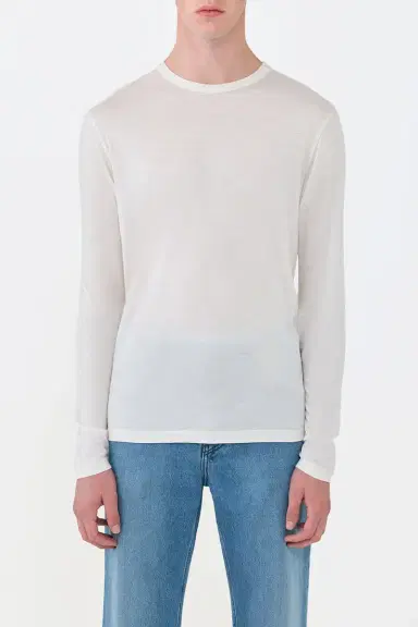 Gabriela Hearst Owen Long Sleeve T-Shirt in Cashmere Jersey | Thumbnail 2 Gabriela Hearst Owen Long Sleeve T-Shirt in Cashmere Jersey | Thumbnail 2