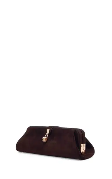 Gabriela Hearst Paola Clutch in Dark Brown Suede | Thumbnail 4 Gabriela Hearst Paola Clutch in Dark Brown Suede | Thumbnail 4