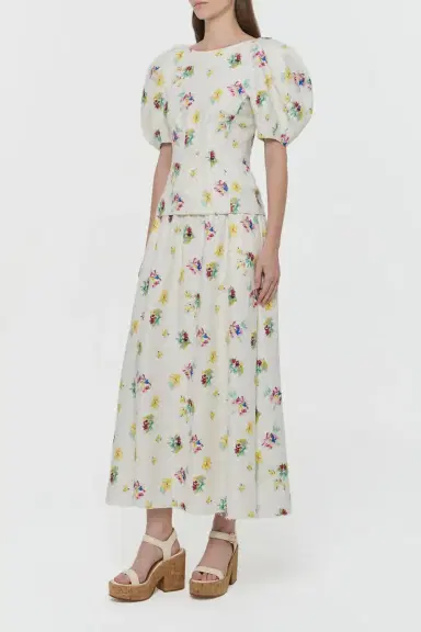 Gabriela Hearst Penelope Mia's Flowers Maxi Skirt in Muli Printed Linen Twill | Thumbnail 3 Gabriela Hearst Penelope Mia's Flowers Maxi Skirt in Muli Printed Linen Twill | Thumbnail 3