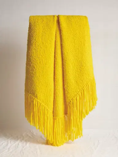 Gabriela Hearst Lauren Knit Wrap in Cadmium Yellow Welfat Cashmere | Thumbnail 2 Gabriela Hearst Lauren Knit Wrap in Cadmium Yellow Welfat Cashmere | Thumbnail 2
