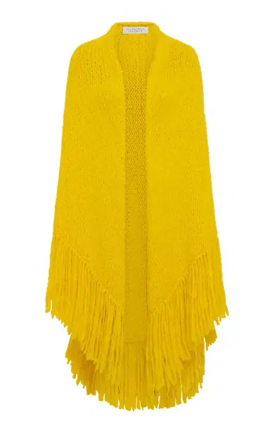 Gabriela Hearst Lauren Knit Wrap in Cadmium Yellow Welfat Cashmere | Thumbnail 1 Gabriela Hearst Lauren Knit Wrap in Cadmium Yellow Welfat Cashmere | Thumbnail 1
