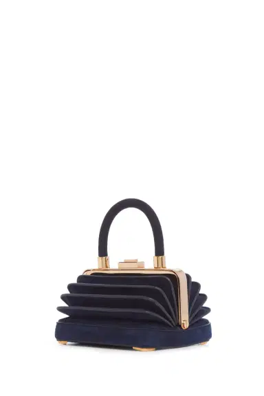 Gabriela Hearst Mini Diana Bag in Navy Suede | Thumbnail 1 Gabriela Hearst Mini Diana Bag in Navy Suede | Thumbnail 1