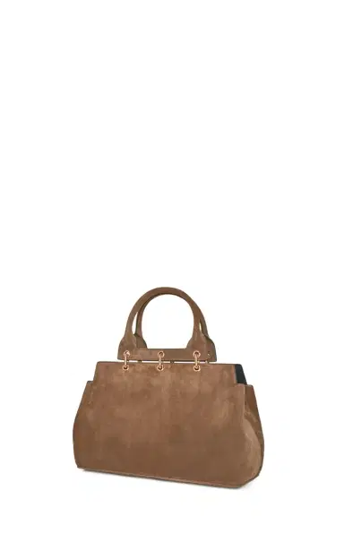 Gabriela Hearst Small Amethyst Tote Bag in Dark Sand Suede | Thumbnail 2 Gabriela Hearst Small Amethyst Tote Bag in Dark Sand Suede | Thumbnail 2